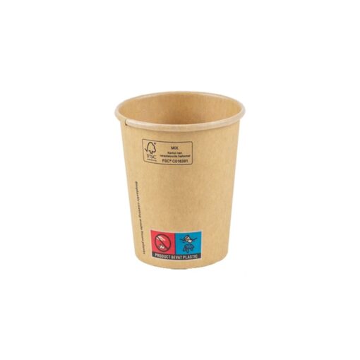 FSC® kraft PLA koffiebeker 7,5oz 225ml 70,3mm Ø