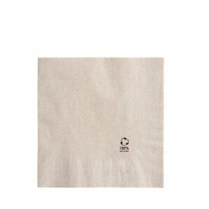 Napkin recycled/unbleached 33x33cm ¼ fold 2-ply