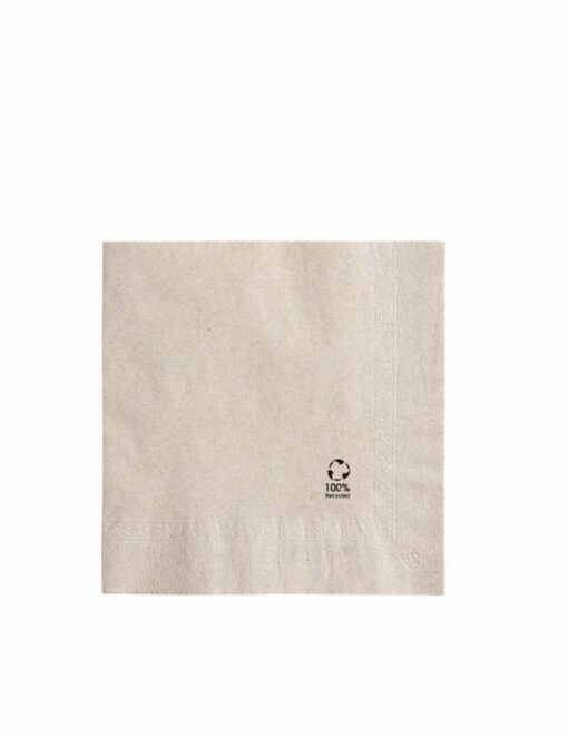 Napkin recycled/unbleached 33x33cm ¼ fold 2-ply