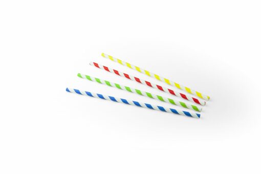 Drinking straw paper (FSC®) stripe ass Ø 6mm 23cm