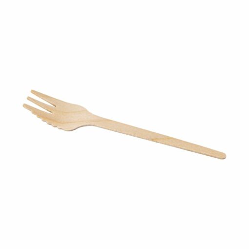 FSC® wooden snack fork with cutting edge 140 mm
