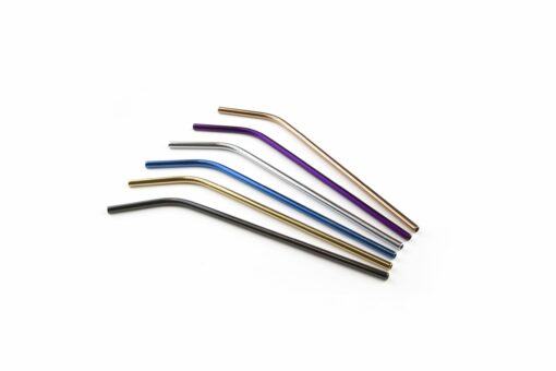 Curved straw stainless steel assorted Ø 6 mm 23.5cm