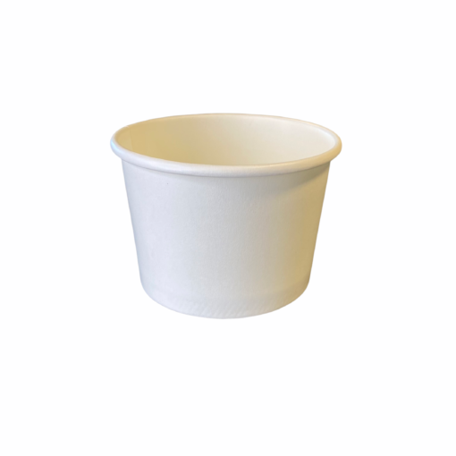 Cardboard PE ice cream cup white 120 ml 4 oz 75 mm Ø 50 mm high