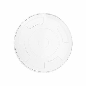 PLA flat lid with round closed opening for straw 96f-CH