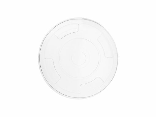 PLA flat lid with round closed opening for straw 96f-CH