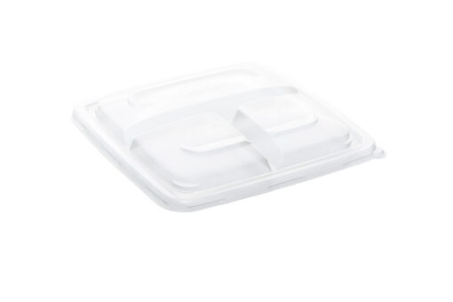 PP lid square for sugar cane menu box 3 compartments