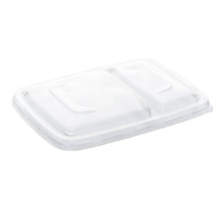 PP lid for 2 compartment menu box 17 by 24 cm