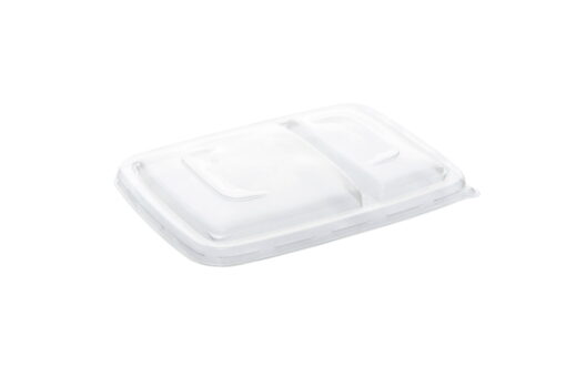 PP lid for 2 compartment menu box 17 by 24 cm
