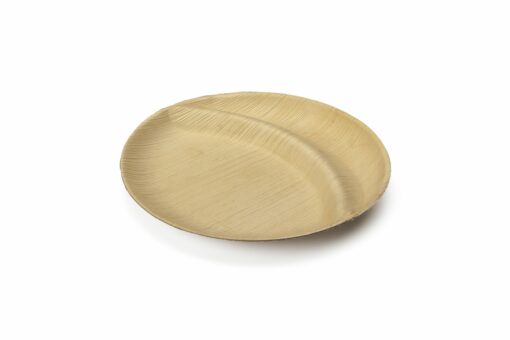 Palm plate round 2 compartments Ø230
