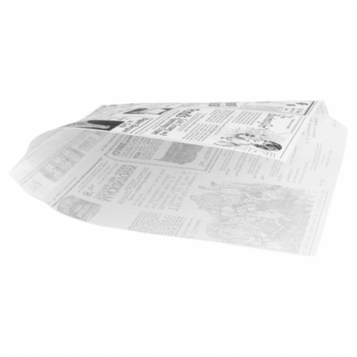 Fettfreie Snacktüte Zeitung weiß 16 x 16,5 cm mit Brot (2)