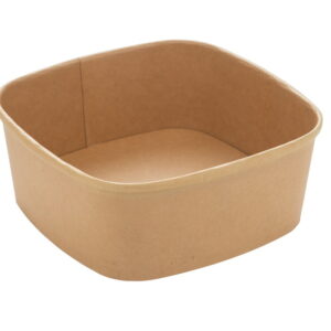 Square salad container kraft 1200 ml 17 by 17 cm 5 cm high
