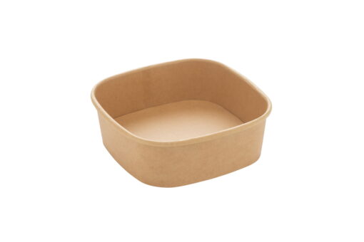 Square salad container kraft 400 ml 13 by 13 cm 5 cm high