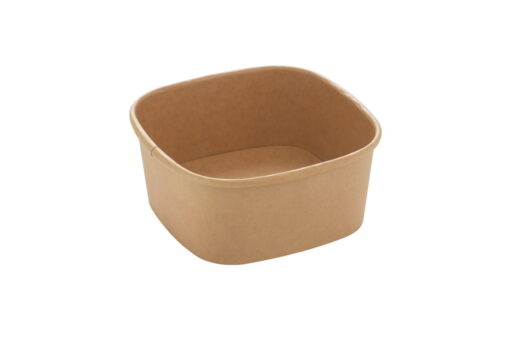 Square salad container kraft 600 ml 13 by 13 cm 6 cm high