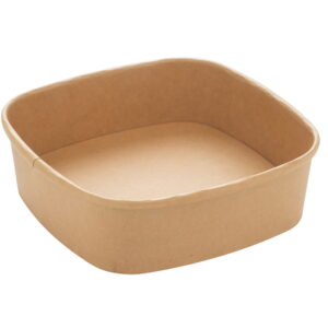 Square salad container kraft 900 ml 17 by 17 cm 3 cm high