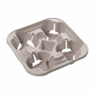 Cardboard pulp cup holder 4-compartment