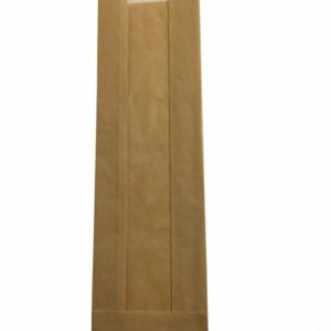 Kraft/PLA window bag 10x32.5x(2x3)cm