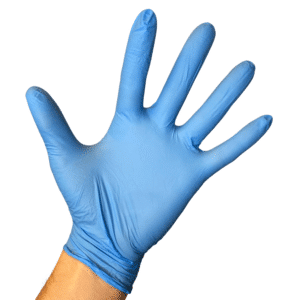 Gloves Nitrile powderless blue size L, CAT III