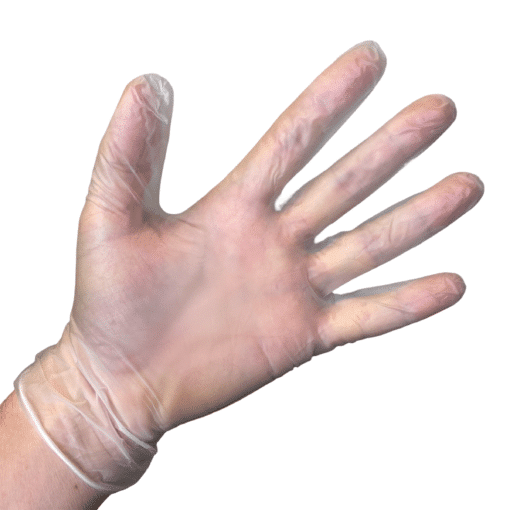 Gloves Vinyl powderless transparent size L, CAT I