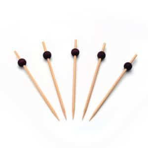 Bamboo skewer with black ball 120mm