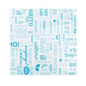 Vetvrij wikkelpapier Parole blauw 31×31 cm