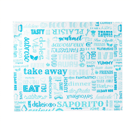 Greaseproof wrapping paper Parole blue 31×38 cm