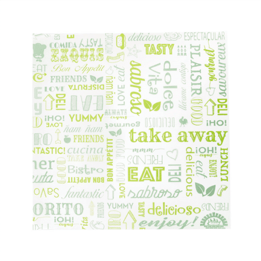 Greaseproof wrapping paper Parole green 31×31 cm