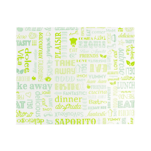 Greaseproof wrapping paper Parole green 31×38 cm
