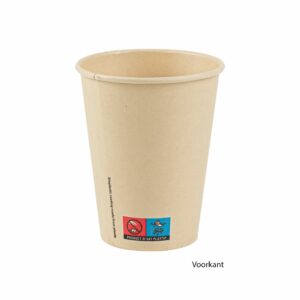 Bamboo cardboard PLA milkshake cup 12oz 360ml 90mm Ø SUP