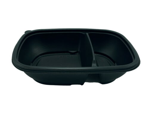 Reusable rectangular menu container 2 compartments, 650 ml and 250 ml, with lid