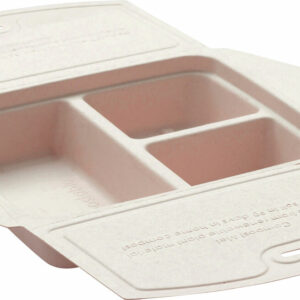 Menu box to go with folding lid and 3 compartments 500 200 200 ml