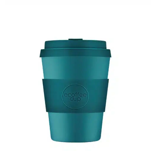 Wiederverwendbarer Kaffeebecher 'Bay of Fires' 12 oz 360 ml mit Deckel und Hülle