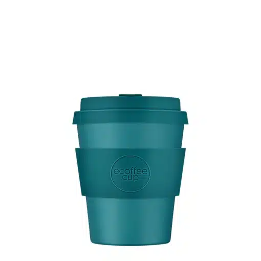 Wiederverwendbarer Kaffeebecher 'Bay of Fires' 8 oz 240 ml mit Deckel und Banderole