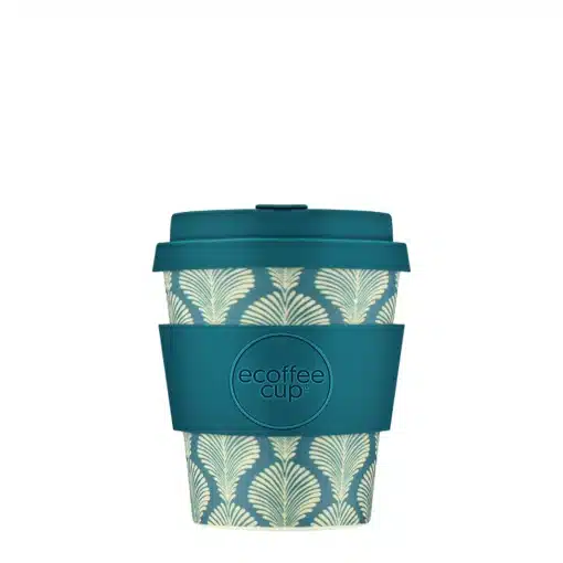 Reusable coffee mug 'Creasy Lu' 8 oz 240 ml with lid and sleeve