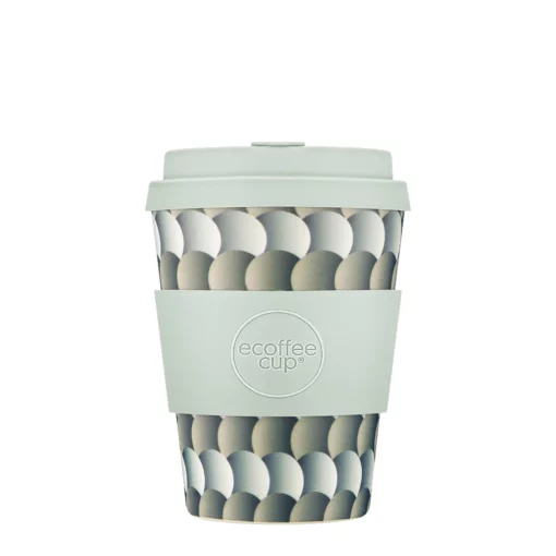 Reusable coffee mug 'Thresholds' 12 oz 360 ml with lid and sleeve