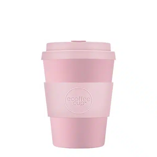 Reusable coffee mug 'Local Fluff' 12 oz 360 ml with lid and sleeve