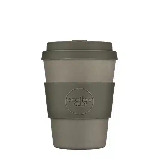 Wiederverwendbarer Kaffeebecher 'Molto Grigio' 12 oz 360 ml mit Deckel und Hülle