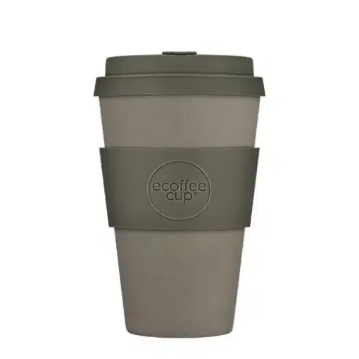 Wiederverwendbarer Kaffeebecher 'Molto Grigio' 14 oz 400 ml mit Deckel und Banderole