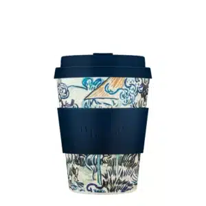 Reusable coffee mug 'VGM Old Vineyard with Peasant Woman' 12 oz 360 ml with lid and sleeve