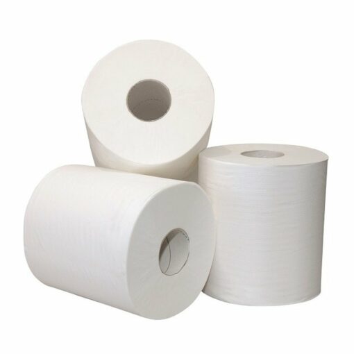 Cleaning paper midi 300 meters x 19 cm 6 pieces 1 ply white recycled eco