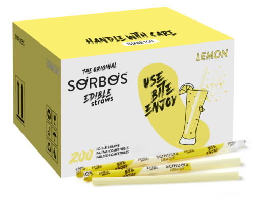 Edible straw lemon flavor