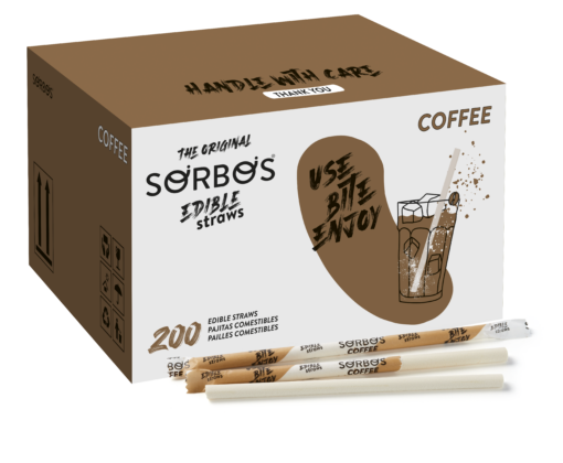 Edible straw coffee flavored