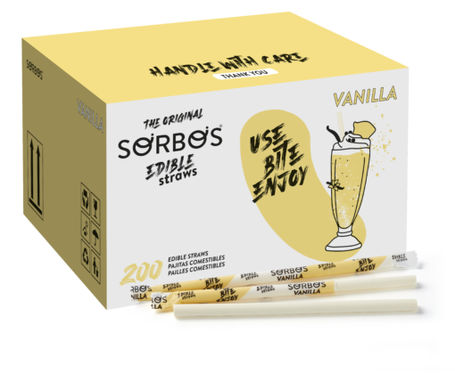 Edible vanilla flavored straw