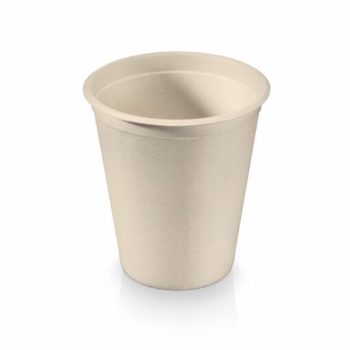 Plastic free coffee mug sugar cane 8oz 240ml 80mm Ø brown