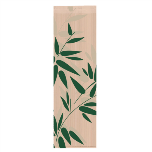Bread bag with leaf pattern 'feel green' 14+9x46 cm