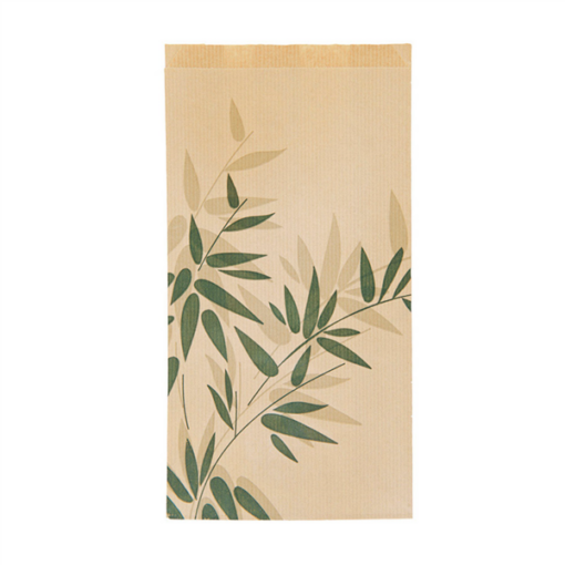 Bread bag with leaf pattern 'feel green' 19+8x26 cm garcia
